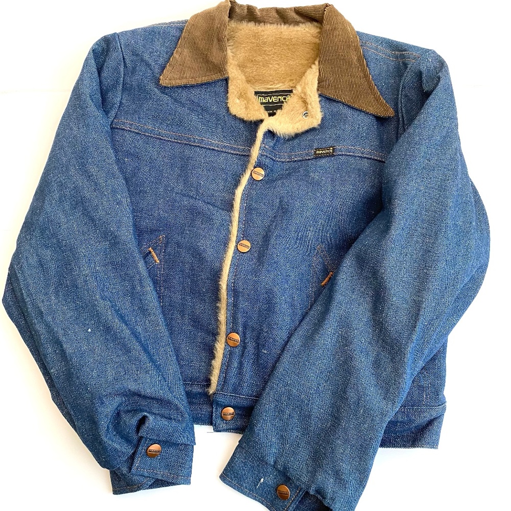 Vintage Maverick USA Cotton Denim Jacket Fur Lined